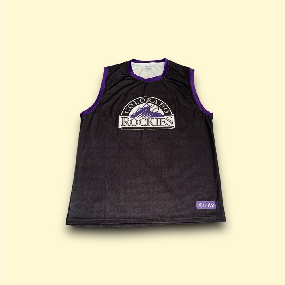 Colorado Rockies SGA MLB tank top jersey black mens XL